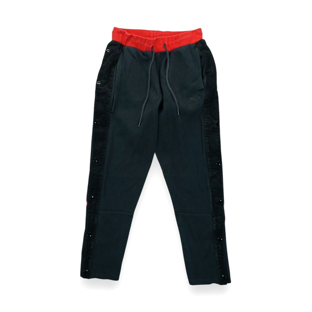 PUMA 91074 Men's T7 Track Pants Snap‎ Button Side Pockets Logo Embroidery Medium